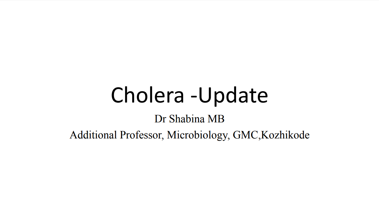 Cholera - Update
