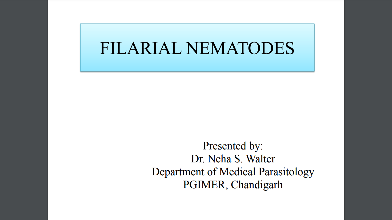 Filarial Nematodes