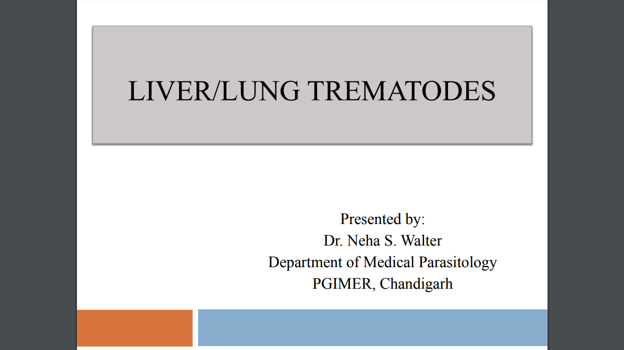 Liver/Lung Trematodes